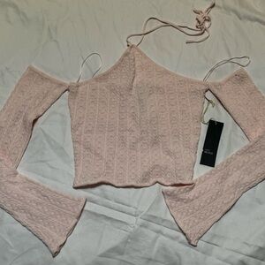 NWT Tilly's Pink off the shoulder halter Top